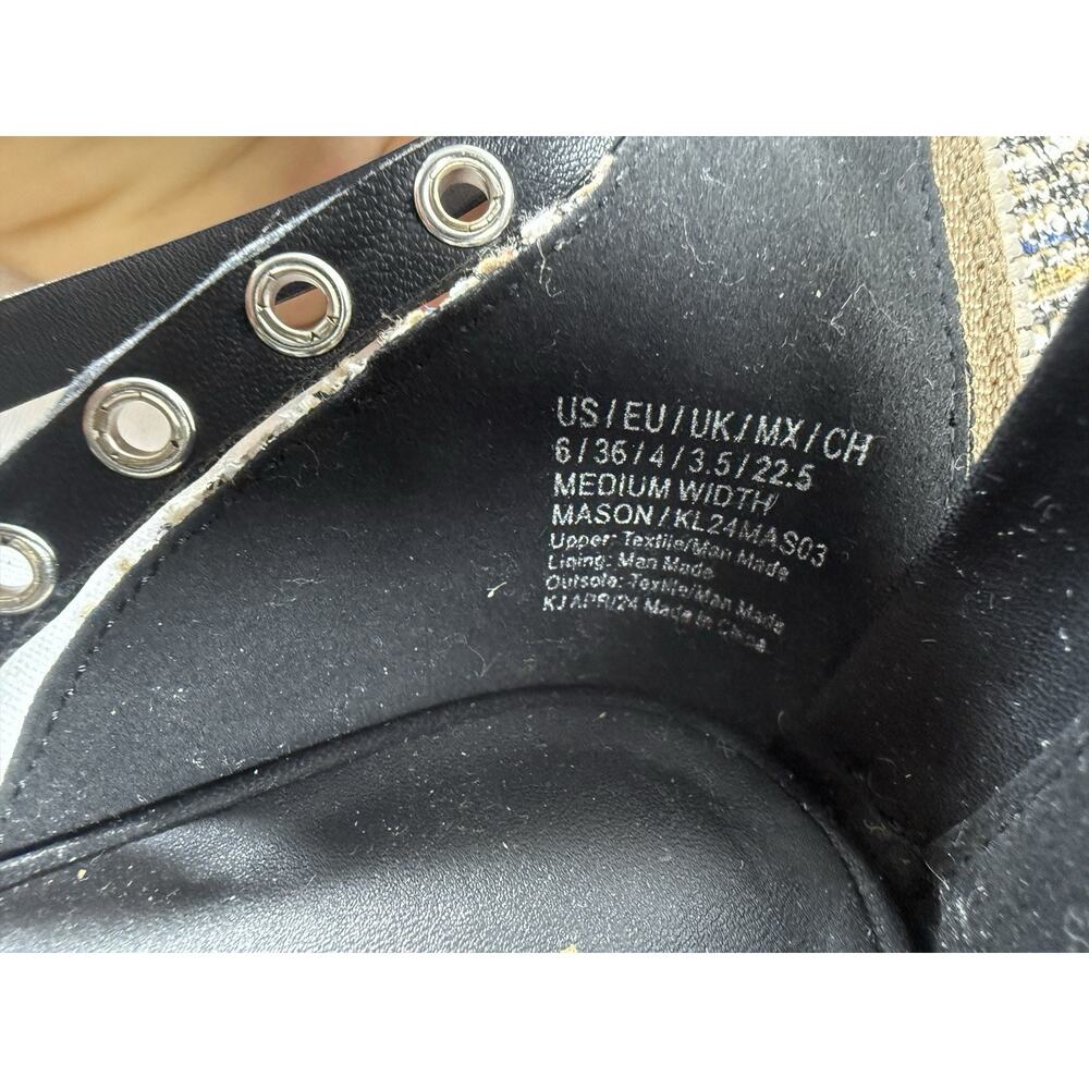 Kenneth Cole Mason d'Orsay Ankle Strap Flats Size 6 Black/Tweed - Picture 6 of 14